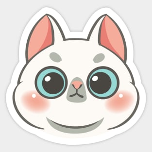 Cartoon cute cat face Sticker